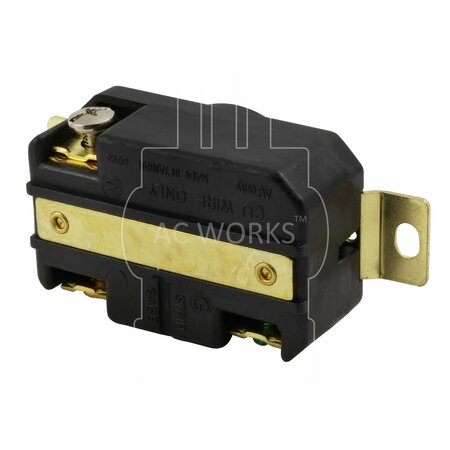 Ac Works 30A, 125V, NEMA L5-30R Flush Mounting Locking Industrial Grade Receptacle FML530R